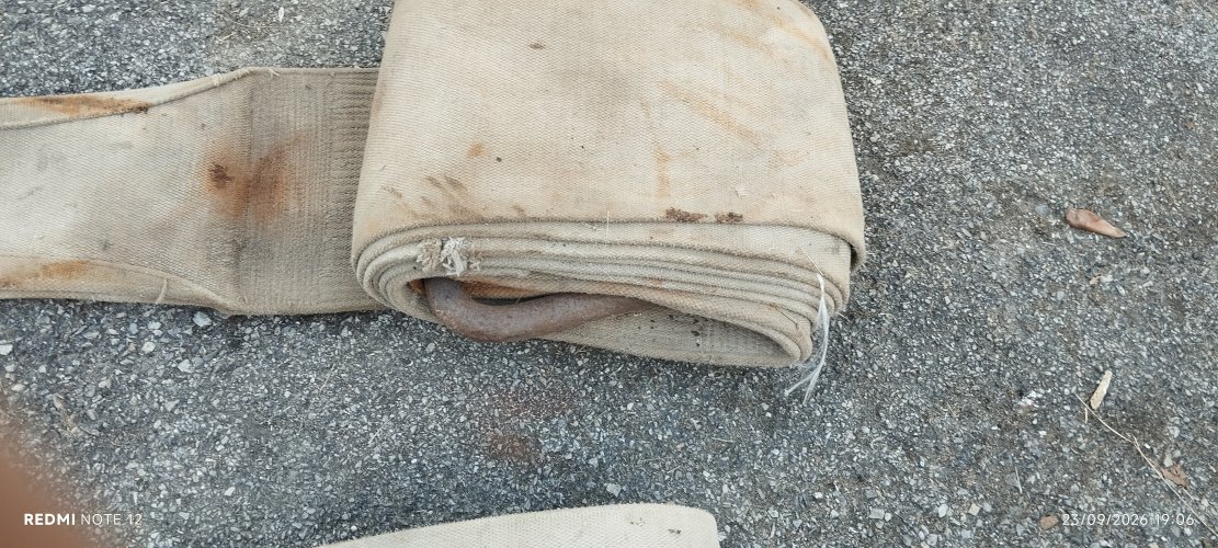 Anciennes très grosse sangles de levage de la Société nationale de sauvetage de la ville de Paris - Seine  6000 kg   8 mètres