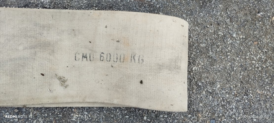 Anciennes très grosse sangles de levage de la Société nationale de sauvetage de la ville de Paris - Seine  6000 kg   8 mètres