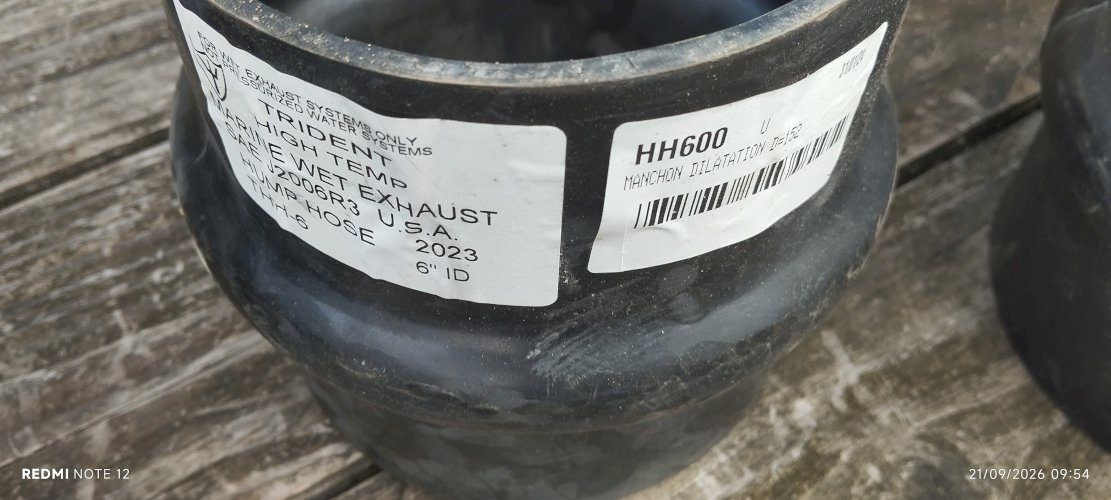 Durite d'échappement moteur marin 6" Trident THH-6