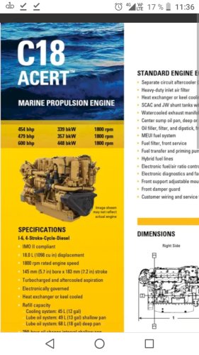 Moteur c18 450cv 13000heure