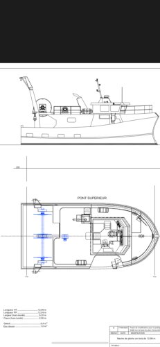 Vend bateau bois 12,98 m bois 2020