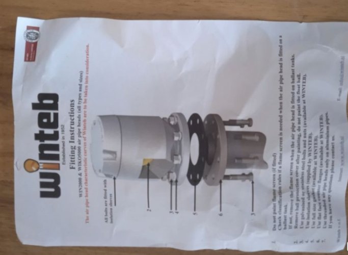 WINTEB WIN 2000 DN125 Clapet de mise à l'air cuves - ballast Neuf